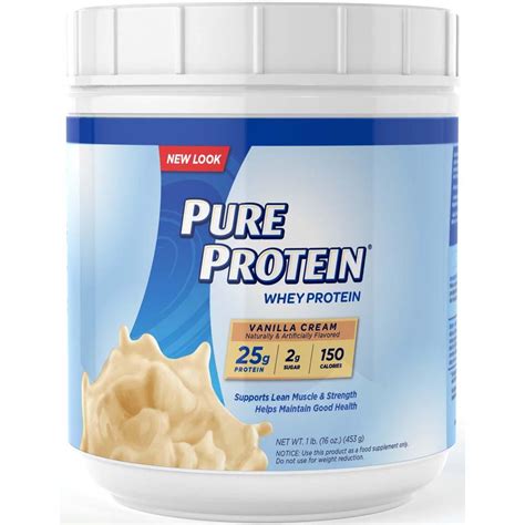 Pure Protein Whey Powder Vanilla Creme Or Rich Chocolate Pound
