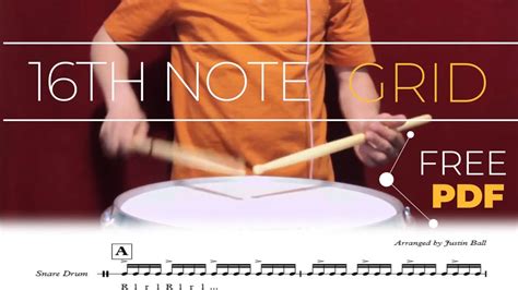 16th Note Grid Snare Drum Exercise W Sheet Music Youtube