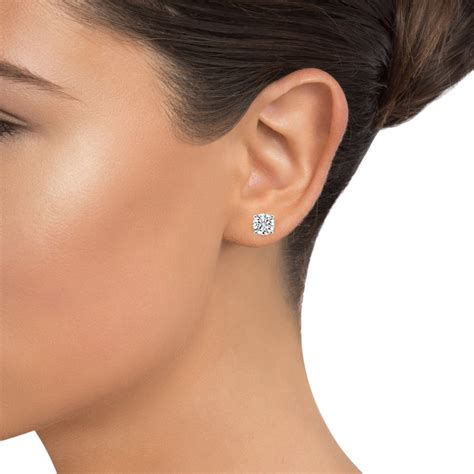 Diamond Cut Stud Earrings
