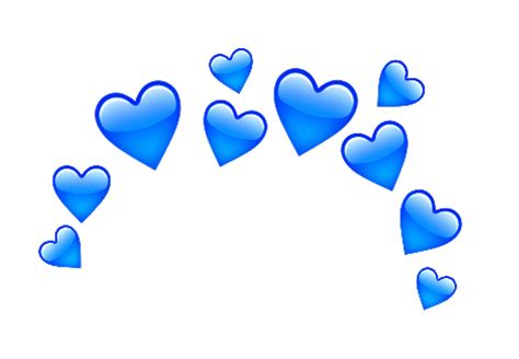 Love Amor Emoji Sticker Crown Corona Heart Corazon Blue Blue Heart