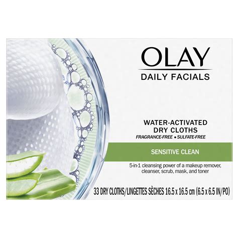 Olay Daily Facials Sensitive Cleansing Cloths Fragrance Free 33 Count