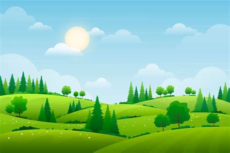 Free Vector Wallpaper With Natural Landscape