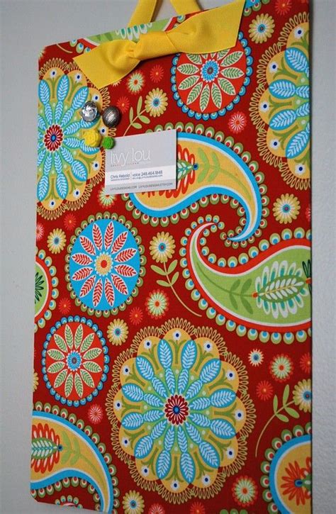 Fabric Magnet Board 12x18 Red Paisley By Livyloudesigns On Etsy Big
