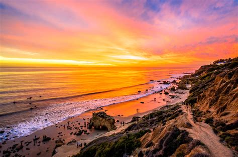 Malibu California Oceanscape Seascape Landscape Beach Sunset