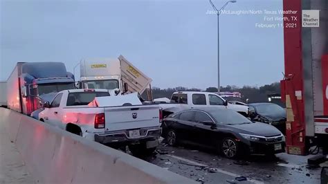 Auto Pile Up In Fort Worth 100 Car Wipe Out In Fort Worth Tx At