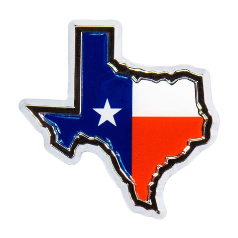 Texas Shaped State Flag Chrome Auto Emblem Texas Capitol T Shop
