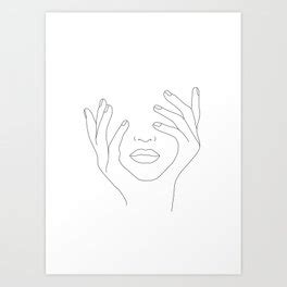 Modern minimalist female line drawing, flowers woman print, woman with flower head print, minimal line drawing woman, wall art sketch. Kunstdrucke | Society6