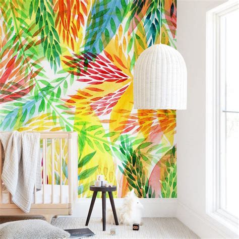 Tropical Removable Wall Mural Art By Alexandra Dzh A Bright And