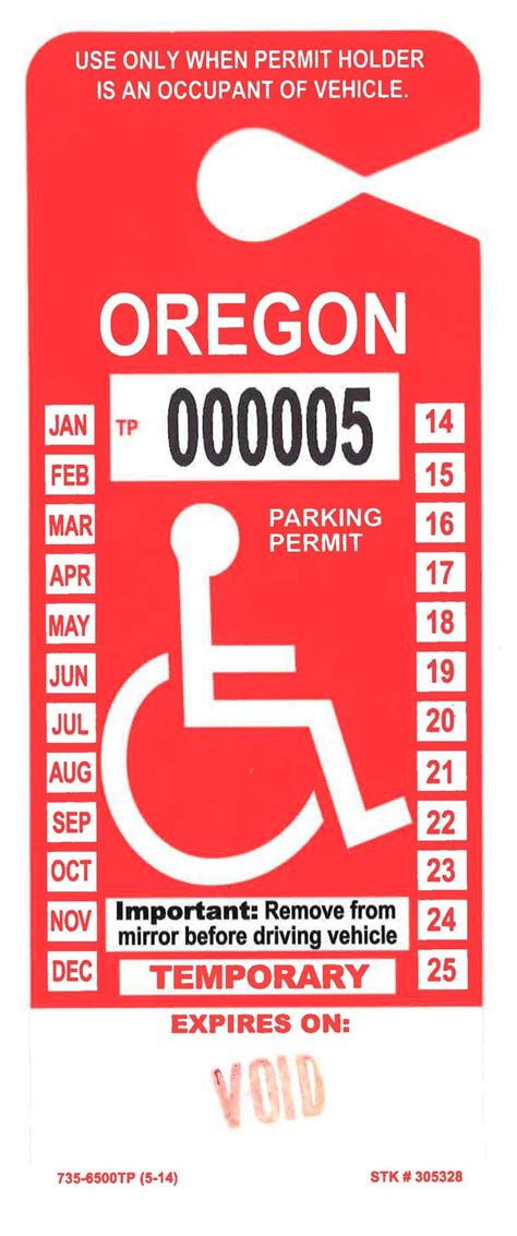 Oregon Dmv Disabled Person Parking Permits State Of Oregon Permit