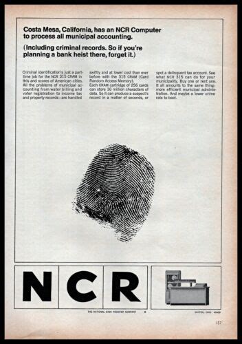 1965 National Cash Register Company Ncr 315 Cram Computer Vintage Print