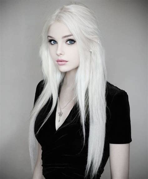 Gorgeous Girls Long White Hair Creative Hair Color Pale Girl Female Character Inspiration