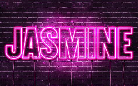 Download Wallpapers Jasmine 4k Wallpapers With Names Female Names Jasmine Name Purple Neon
