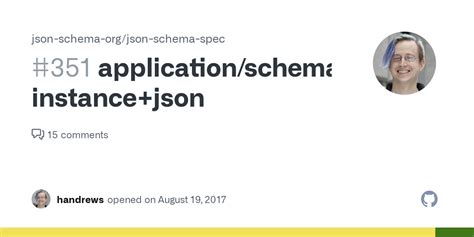 Application Schema Instance Json Issue 351 Json Schema Org Json