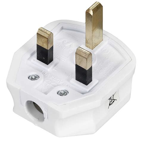 BG 13A 3 Pin Rubber Plug Top White (7W-01) | CEF