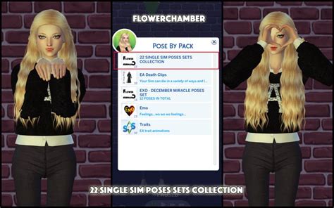 Sims4 S4poses Flowerchamber 22 Single Sim Poses Sets Collection