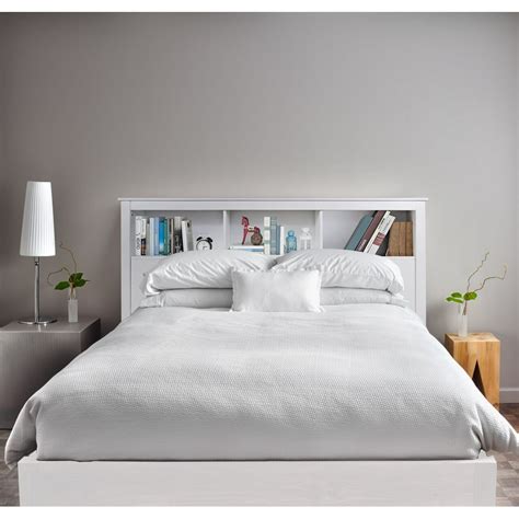 Cap Living Wood Bookcase Headboard With Storage Bedroom Bookcase