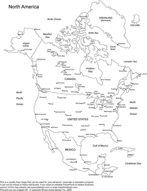 North America Printable Blank Map Royalty Free  Actividades De