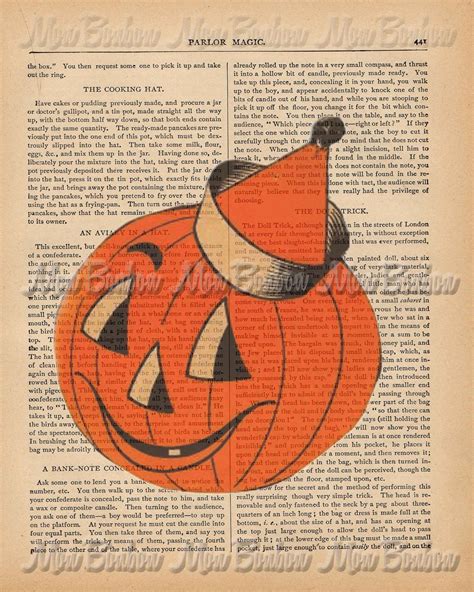 Vintage Halloween Pumpkin Encyclopedia Digital Collage Art Etsy