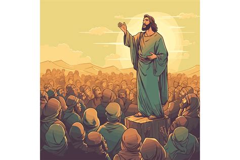 Svg Jesus Preaching To Vector Illustrati Graphic By Evoke City