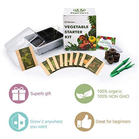 Koram Vegetable Garden Starter Kit 10 Organic Salad Seeds Organic