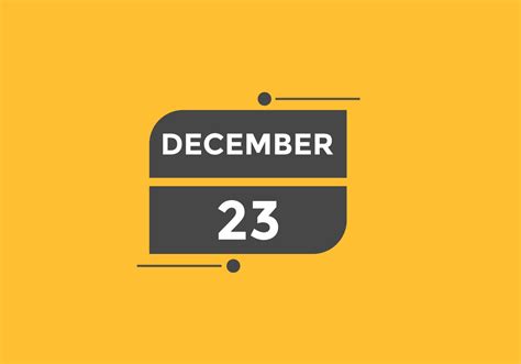 December 23 Calendar Reminder 23th December Daily Calendar Icon