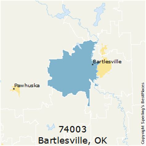 This page shows a google map with an overlay of zip codes for the us state of oklahoma. Best Places to Live in Bartlesville (zip 74003), Oklahoma