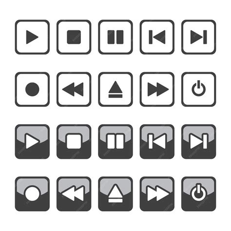 Premium Vector Square Button Icon Collection