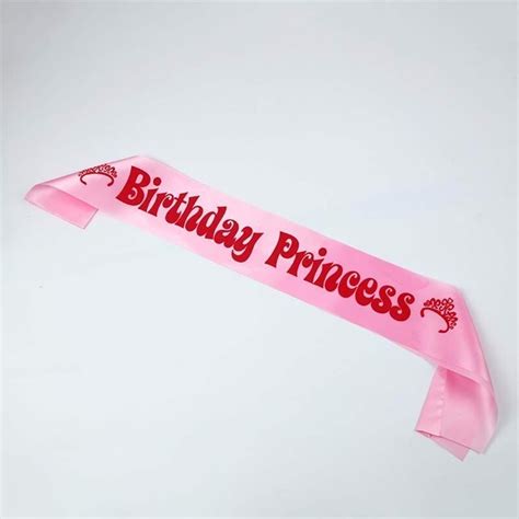 X Cm Lace Birthday Girl Sash Glitter Satin Sashes Princess Happy Birthday St Th