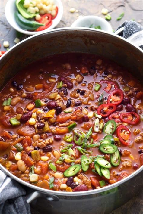 Three Bean Turkey Chili Extra Lean Turkey Chili Recipe The Kitchen Girl