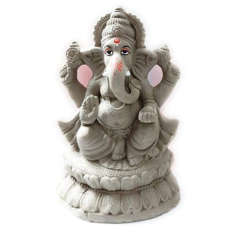 Buy Eco Friendly Ganesh Handcrafted Eco Friendly Ganesha Statue Mudclay Idol Size 11 Inches