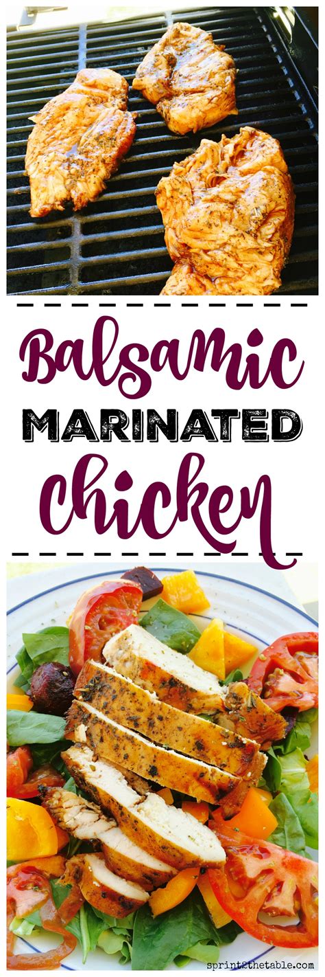 Balsamic glazed chicken is the perfect blend of tangy and sweet while being so easy to prepare. Balsamic Marinated Chicken Recipe +WIAW | Sprint 2 the Table