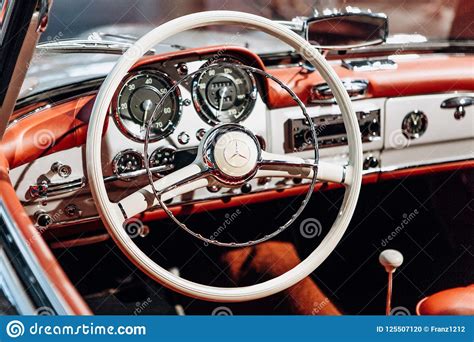Interior Of The German Classic Vehicle Mercedes Benz 190sl Retro