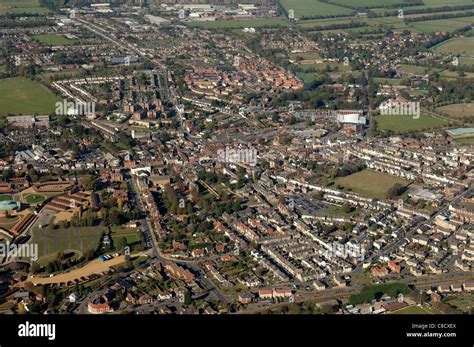 Newmarket Town From The Air Stock Photo Alamy