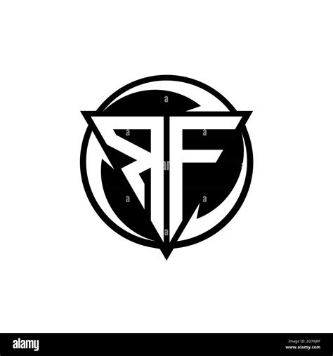 Rf Logo With Triangle Shape And Circle Rounded Design Template Isolated