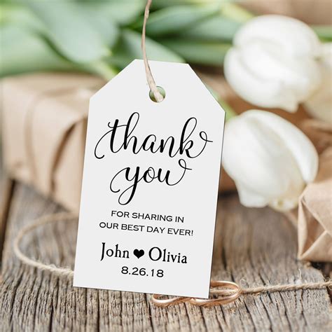personalized thank you tag wedding thank you tags t tags wedding favor thank you