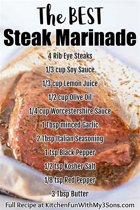 The Best Steak Marinade Recipe L Kitchen Fun With My 3 Sons