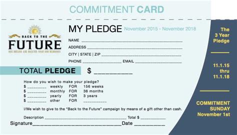Church Pledge Card Template