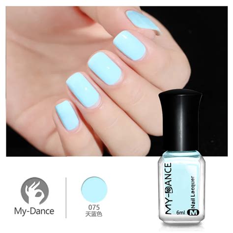 Mydance 1 Bottle 6ml Light Blue Nail Polish Long Lasting Nail Lacquer