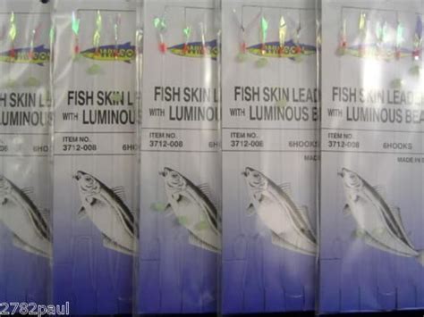 10 Packets Of Wilson Bait Jig Fish Skin Fishing Rig
