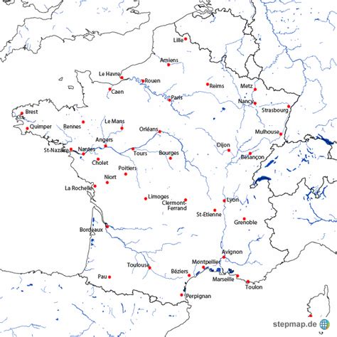Diese karte zeigt alle hauptstädte der französischen länder und andere wichtige regionale städte. F-Städte Flüsse mit Namen von hein16 - Landkarte für ...