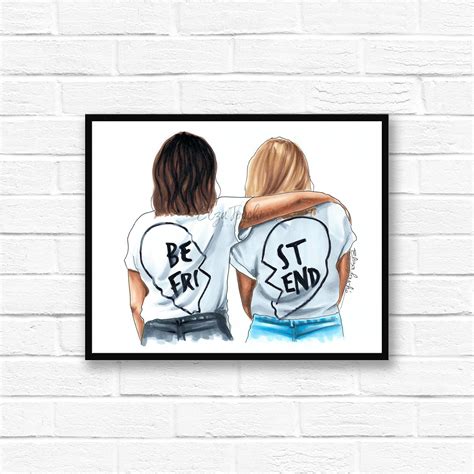 Best Friend Bestie Bff Friendship Print Friend Art Etsy