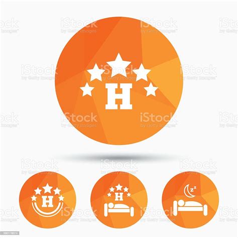 Five Stars Hotel Icons Travel Rest Place Stock Illustration Download