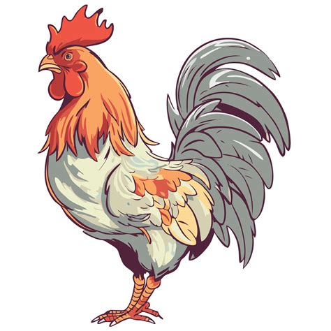 Illustration Of A Rooster Cartoon Style 23959303 Png