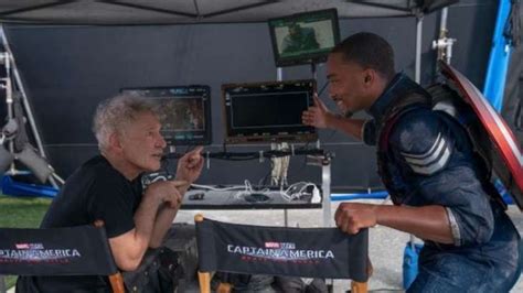 Captain America 4 Anthony Mackie With Harrison Ford In Bts Photo