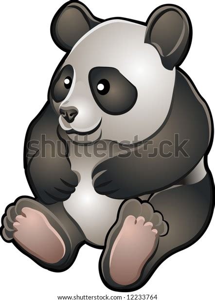 Vector Illustration Cute Friendly Giant Panda Stock Vector Royalty