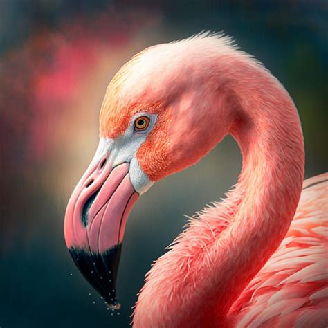 Premium Photo Pink Flamingo Close Up Portrait