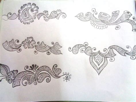 Pencil Sketch Of Simple Henna Mehndi Designs Step By Step Ideas