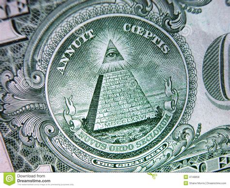 One Dollar Bill Great Seal Pyramid Royalty Free Stock Photos Image
