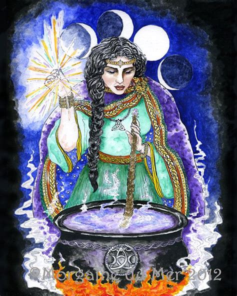 Cerridwen Cauldron Celtic Goddess Print Or Pendant Pagan Wicca Mythic