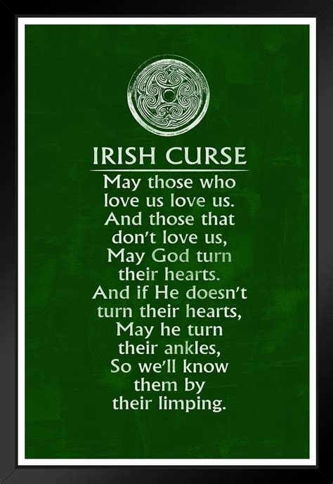 Trinx Irish Curse Life Love God Poem Motivational Quote Matted Framed